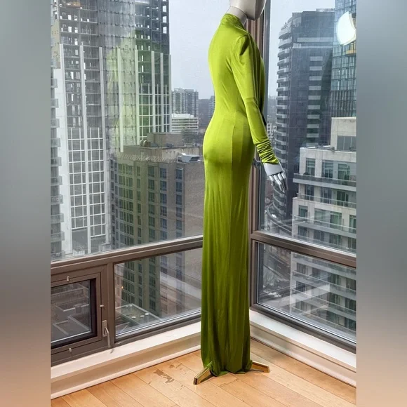 🆕 RAT & BOA 🧿 NWOT Octavia Long Sleeve Column Maxi Dress, Green - Sz M US 6 - Picture 11 of 17